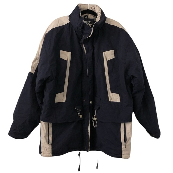 ATTRAK CASUAL WEAR Jacket Men's Size XL Blue Long Waterproof Raincoat VINTAGE - Picture 1 of 15